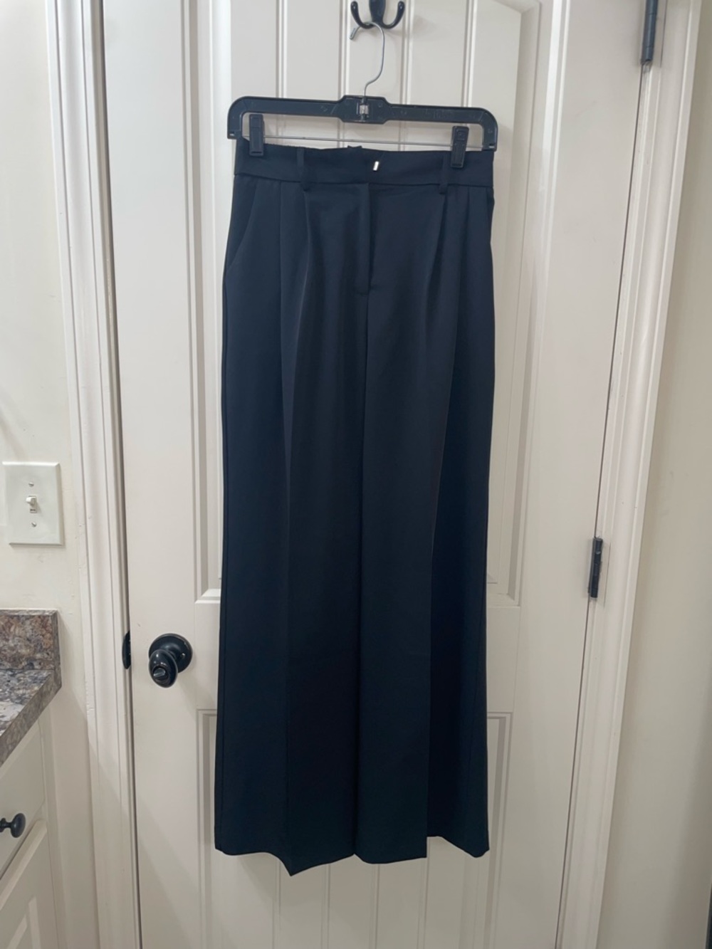 Black Women's Wide-Leg Boot Cut Trousers